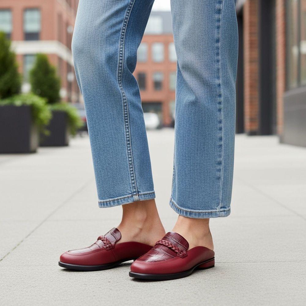 ECCO SULPTED LX Women Red Leather Mules